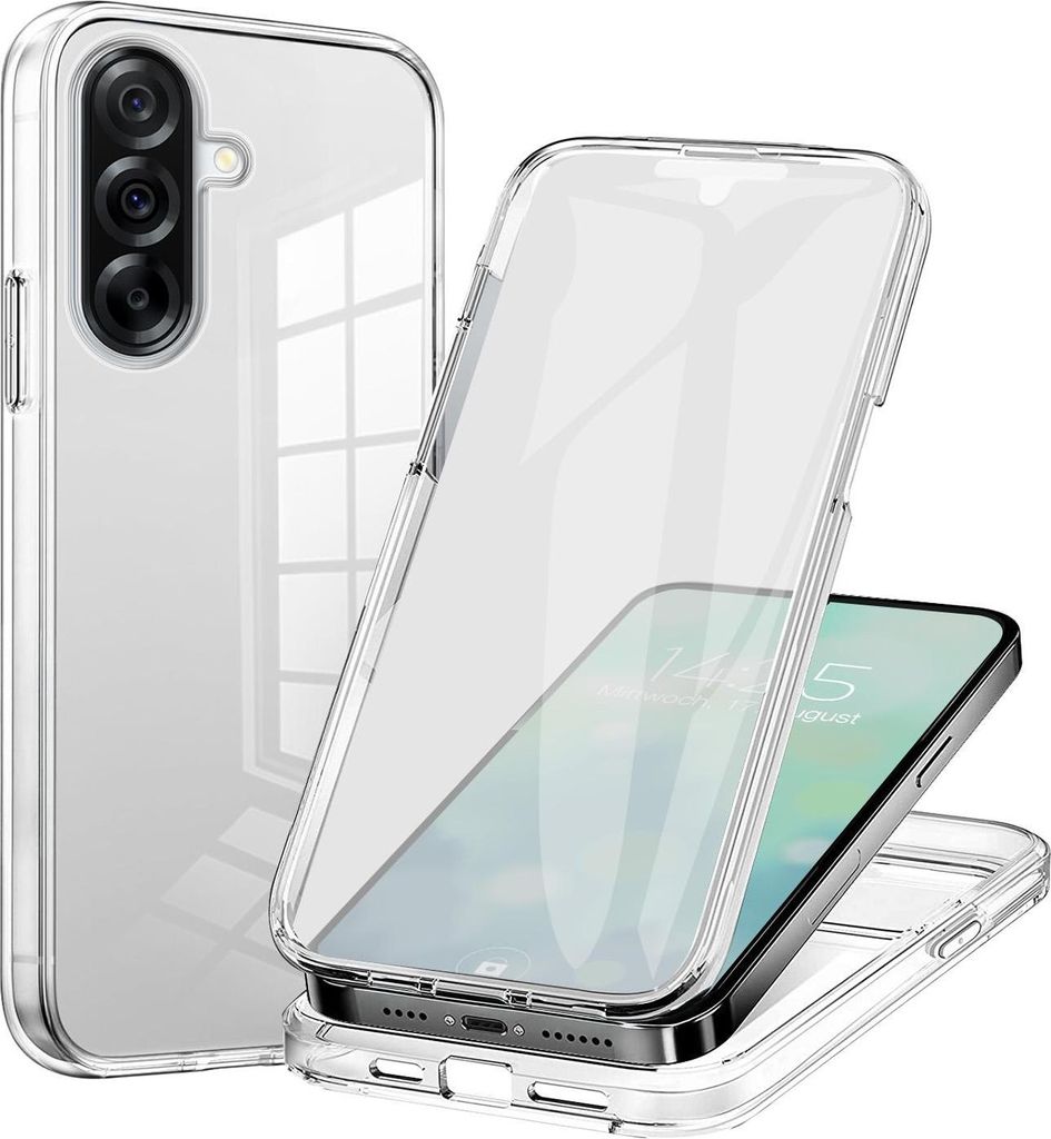 360 Grad Handyhülle für Samsung Galaxy A57 5G Case Cover Hülle Bumper Rundum Schutzhülle Smartphone Schutz Transparent