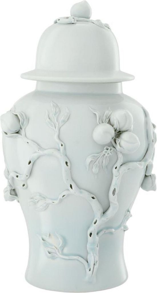 Casa Padrino Luxus Porzellan Vase / Krug mit Deckel Hellmintfarben Ø 30 x H. 47 cm - Hotel & Restaurant Deko Accessoires