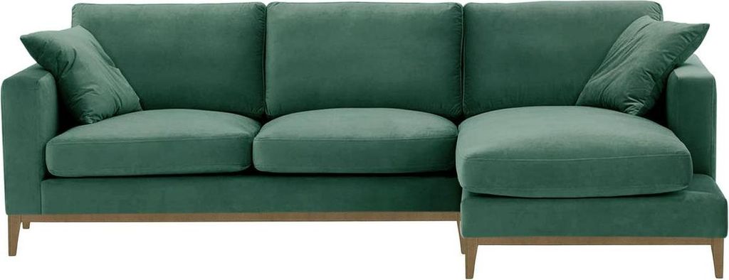 Rechtsseitiges Ecksofa Covex Wood-Velluto 12-wax black
