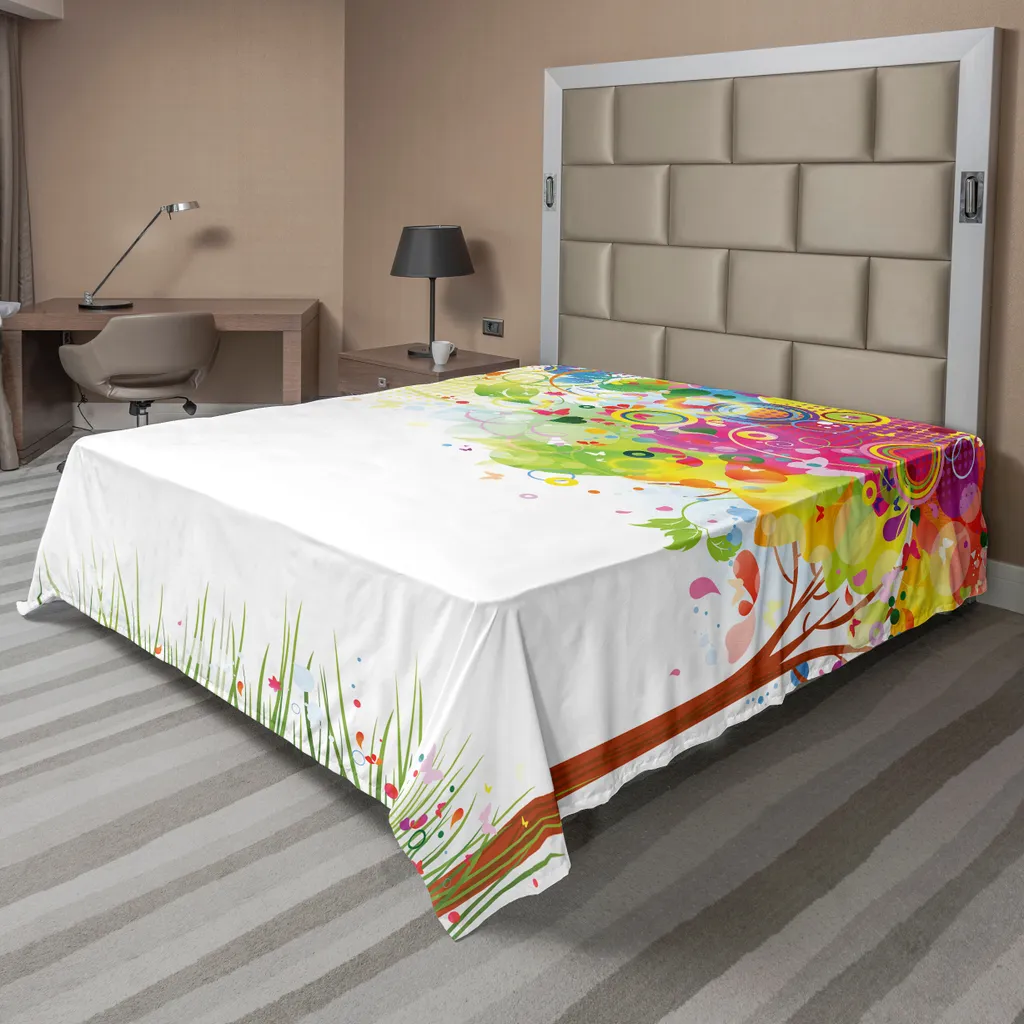 Drap de Lit Décoratif pour Chambre d'Enfant Thème Nature 266x260 cm