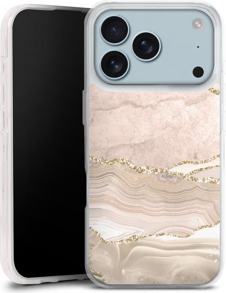 DeinDesign Handyhülle für Apple iPhone 17 Pro Silikon Hülle Case Smartphone Schutzhülle Glitzer Look Marmor Utart