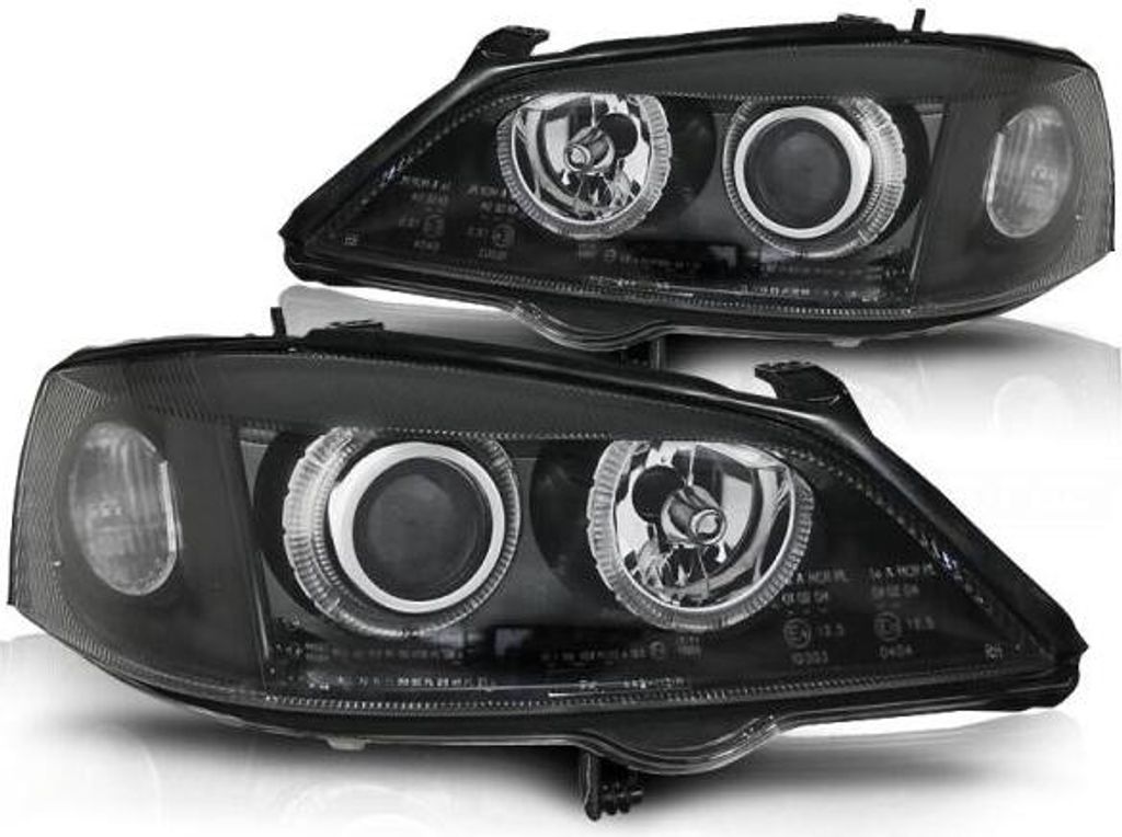 Scheinwerfer Angel Eyes passend für Opel Astra G Bj. 98-05 Schwarz
