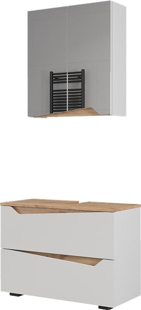 Vicco Badmöbel-Set Marelle, 2 Teile, Weiß/Artisan