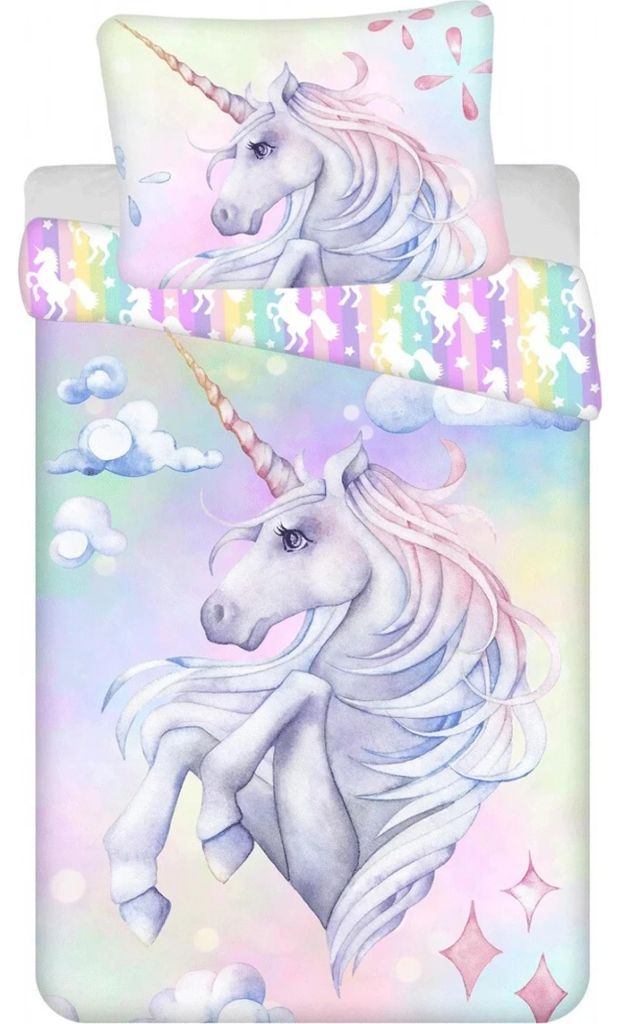 Juego de sábanas de algodón con diseño de unicornio, Imagen del producto 