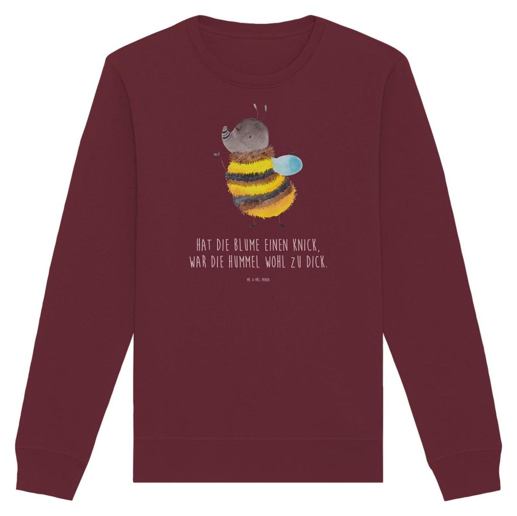 Mr. & Mrs. Panda Bio Baumwoll Pullover Hummel flauschig Größe XL - Burgundy - Geschenk, Blume, Sweatshirt, Biene, Sweater, Lustige Sprüche, Natu...