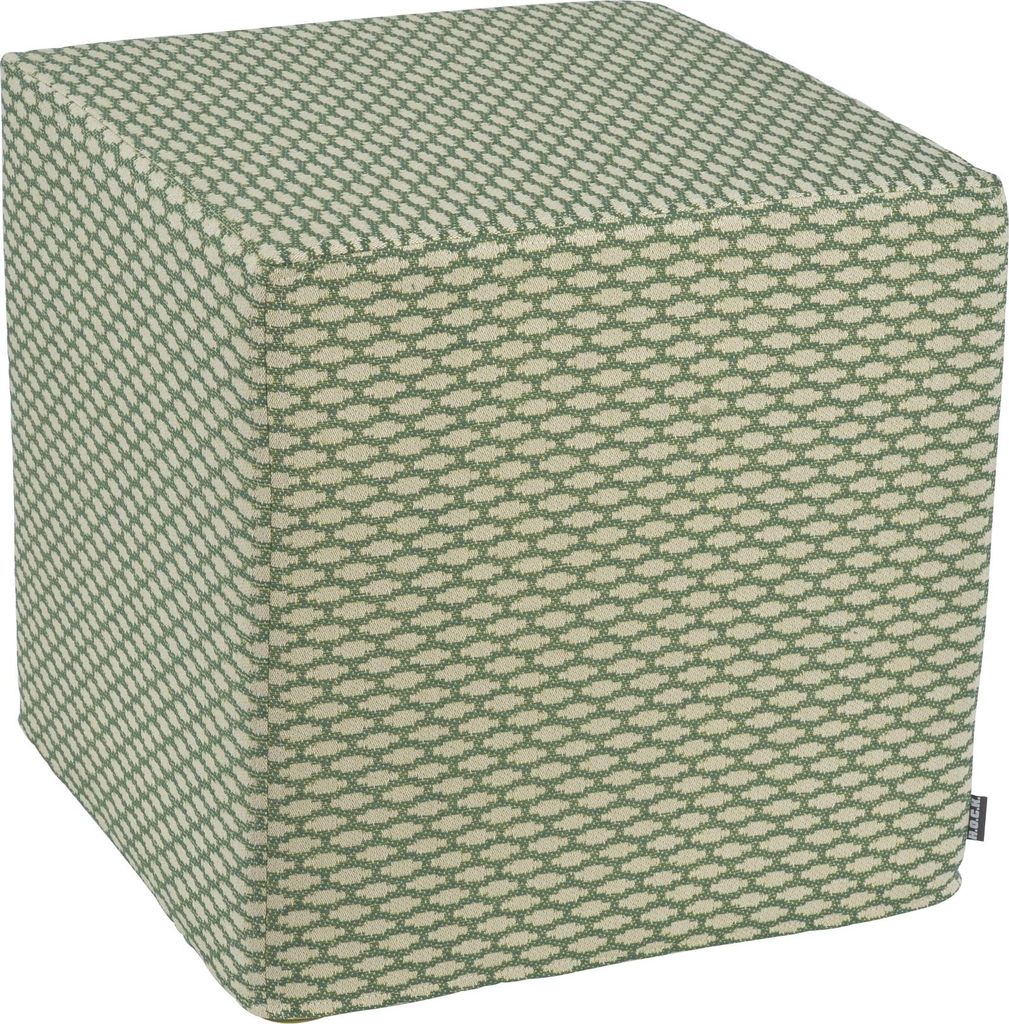 H.O.C.K. Nalou Hocker Cube eckig 45x45x45cm grün gemustert