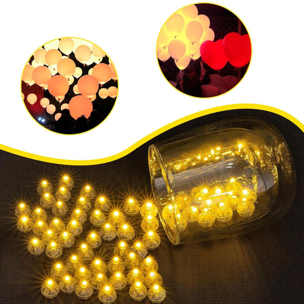 100 Stück Mini LED Lichter, Warmweiß LED Ballonlichter, für Produktbild 