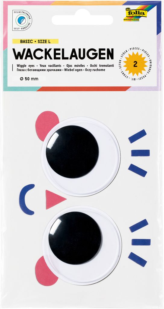 folia Wackelaugen BASIC Größe L selbstklebend 2 Stück Produktbild 