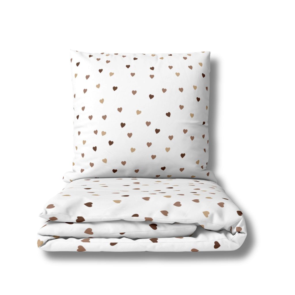 Bettwäsche "Paris Heart" in Flanell, Creme/ Beige/ Braun , Produktbild 