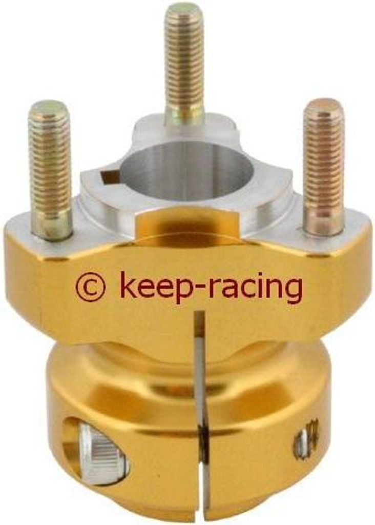 Radstern, Alu, eloxiert, für 25mm Achse, 62mm lang, Länge in mm:62mm, Farbe:gold