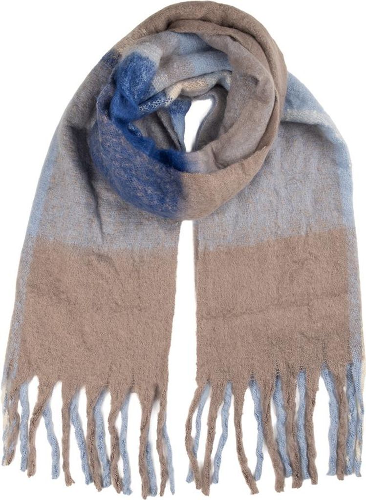 Clayre & Eef Winterschal Damen 50x210 cm Blau Textil