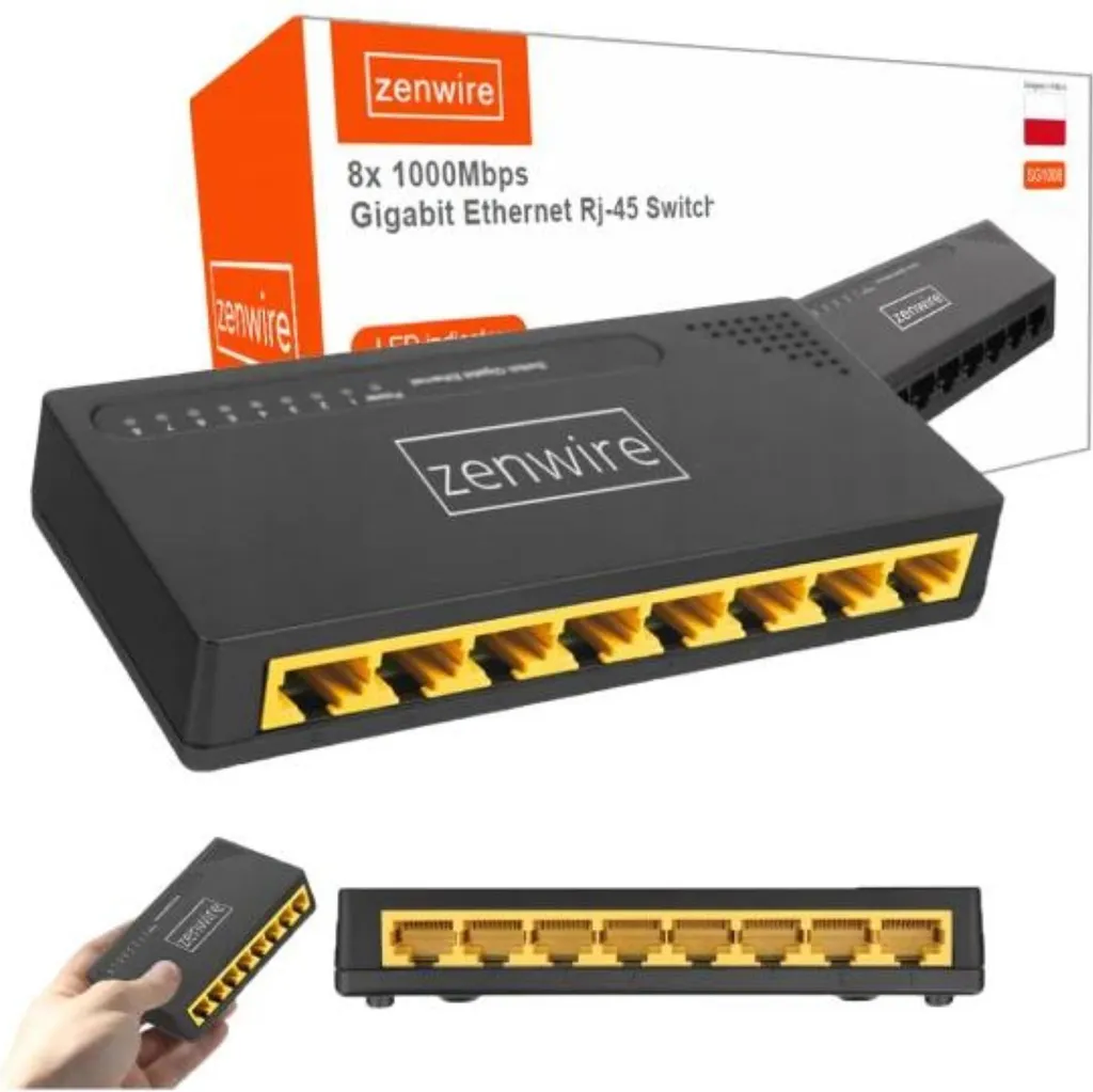 Switch LAN 8 Porte Gigabit 10/100/1000 Mbps - Plug and Play Professionale
