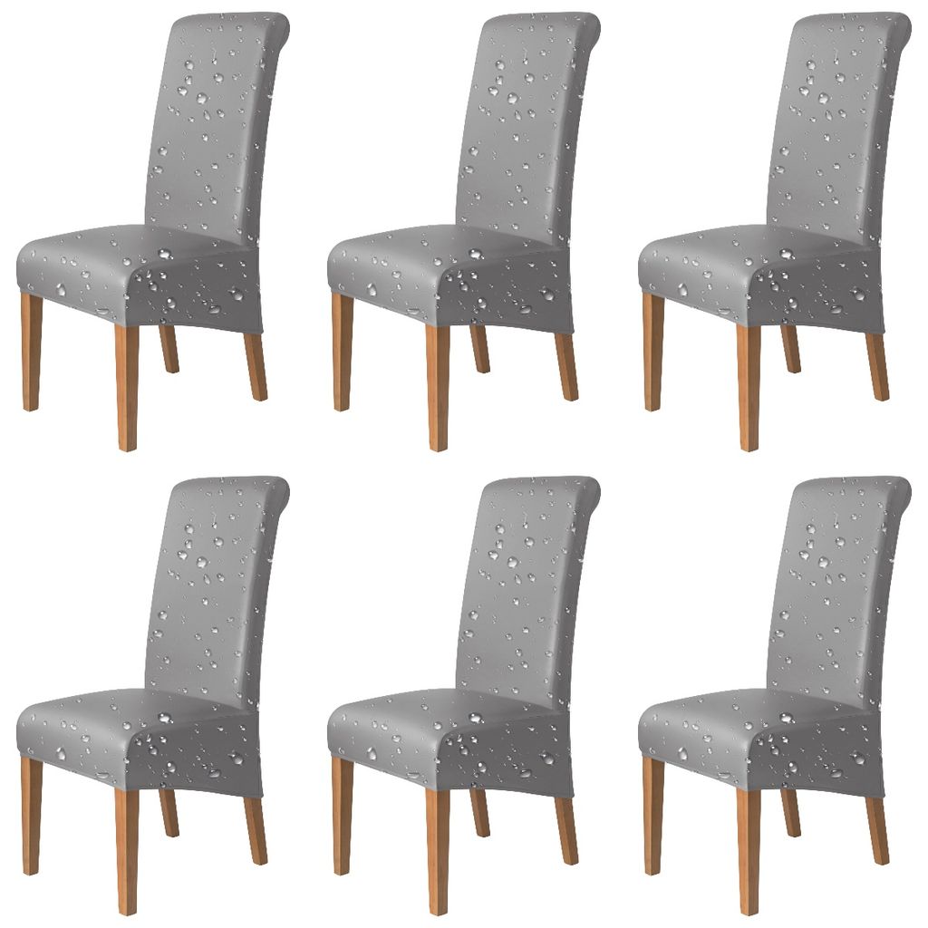 1 Stück grauer Stuhlsitzbezug, minimalistischer Polyester-Stretch
