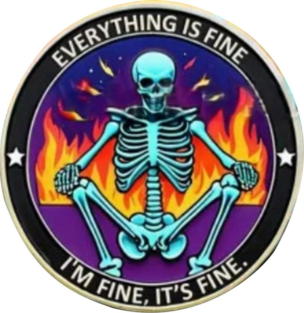 Totenkopf-Müllcontainer-Blaze-Münze, buntes Skelett, Herausforderungsmünze, Metall, inspirierende Taschenmünze, Schreibtischzubehör für Arbei...