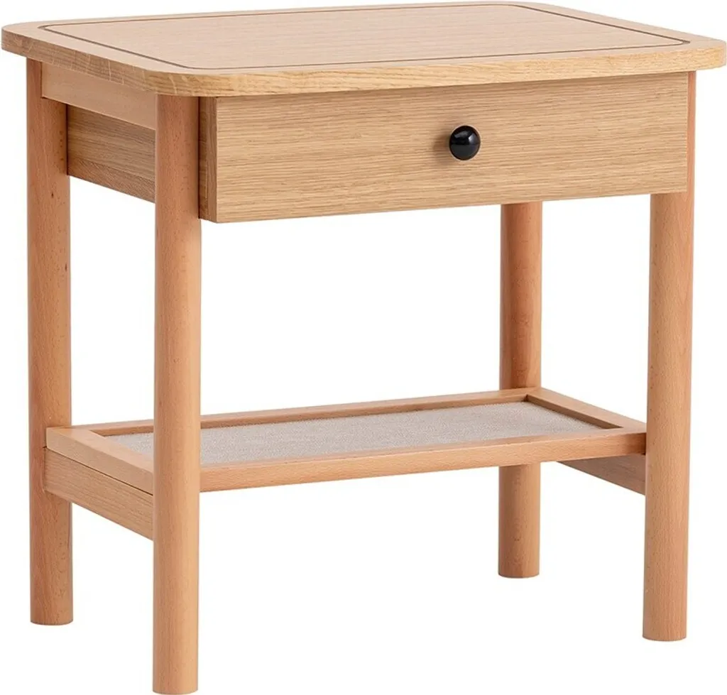 Table de Nuit Naturelle pour Lit Adulte Daisy Meuble de Rangement MDF