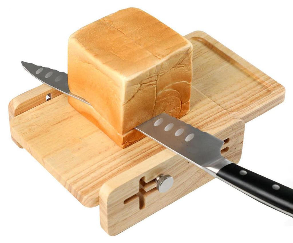Manueller Brotschneider für selbstgebackenes Brot, Holz Brotschneidehilfe mit einstellbarer Dicke, ideal für Küche & Backzubehör Geschenk