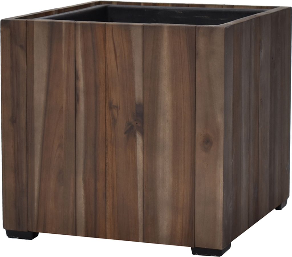 Pflanzgefäß Colorado 4 Pflanzkasten Blumenkasten Akazienholz 28x28 cm mit Einsatz