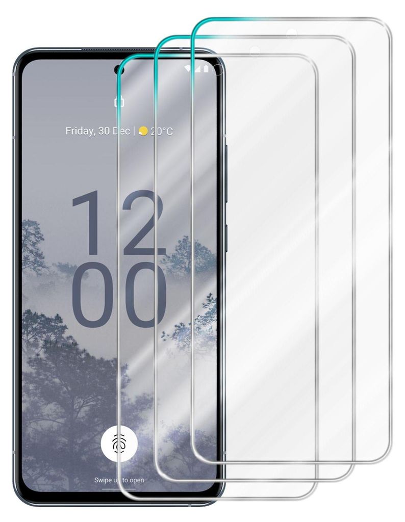 Cadorabo 3x Schutzfolie für Nokia X30 5G in KRISTALL KLAR Gehärtetes Tempered Display-Schutzglas Panzerfolie