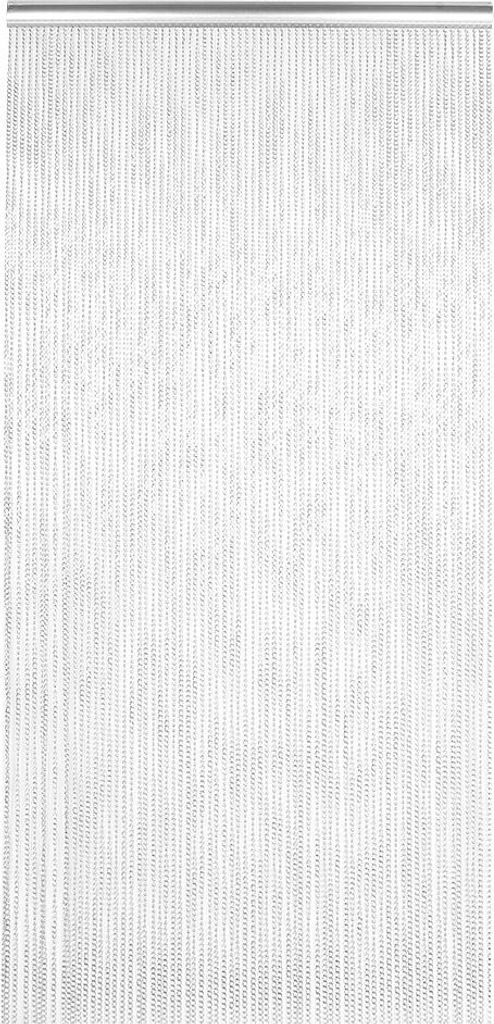 Kettenvorhang aus Aluminium, silber 90x214cm, Raumteiler für Wohnzimmer, Büro & Laden