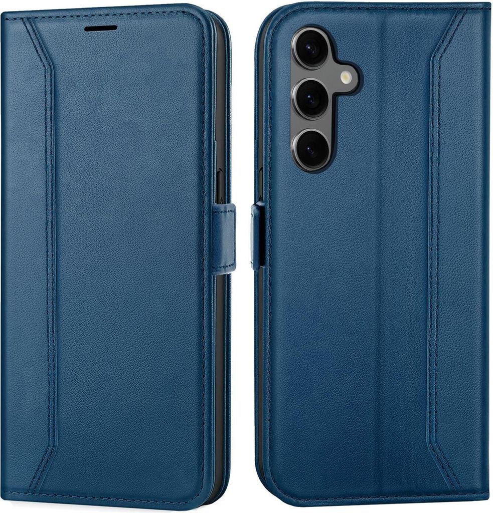 Conie RFID Klapp Tasche für Samsung Galaxy S23 FE Kartenfach Hülle Rundumschutz in Blau