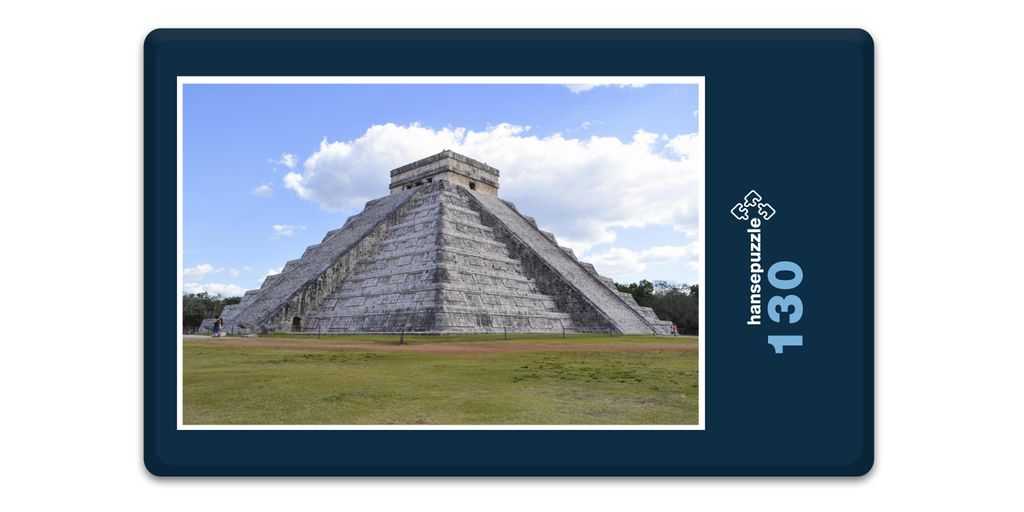hansepuzzle 18084 - Chichen Itza Puzzle, 130 Teile, Gebäude, 28,7 x 20,0cm mit hochwertiger Aufbewahrung, Kartonbox und wiederverschließbarem Beutel