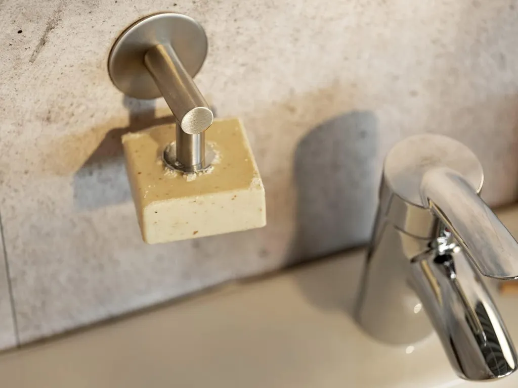 Porte-savon mural magnétique anti-gaspillage en acier inox sans trou - 4