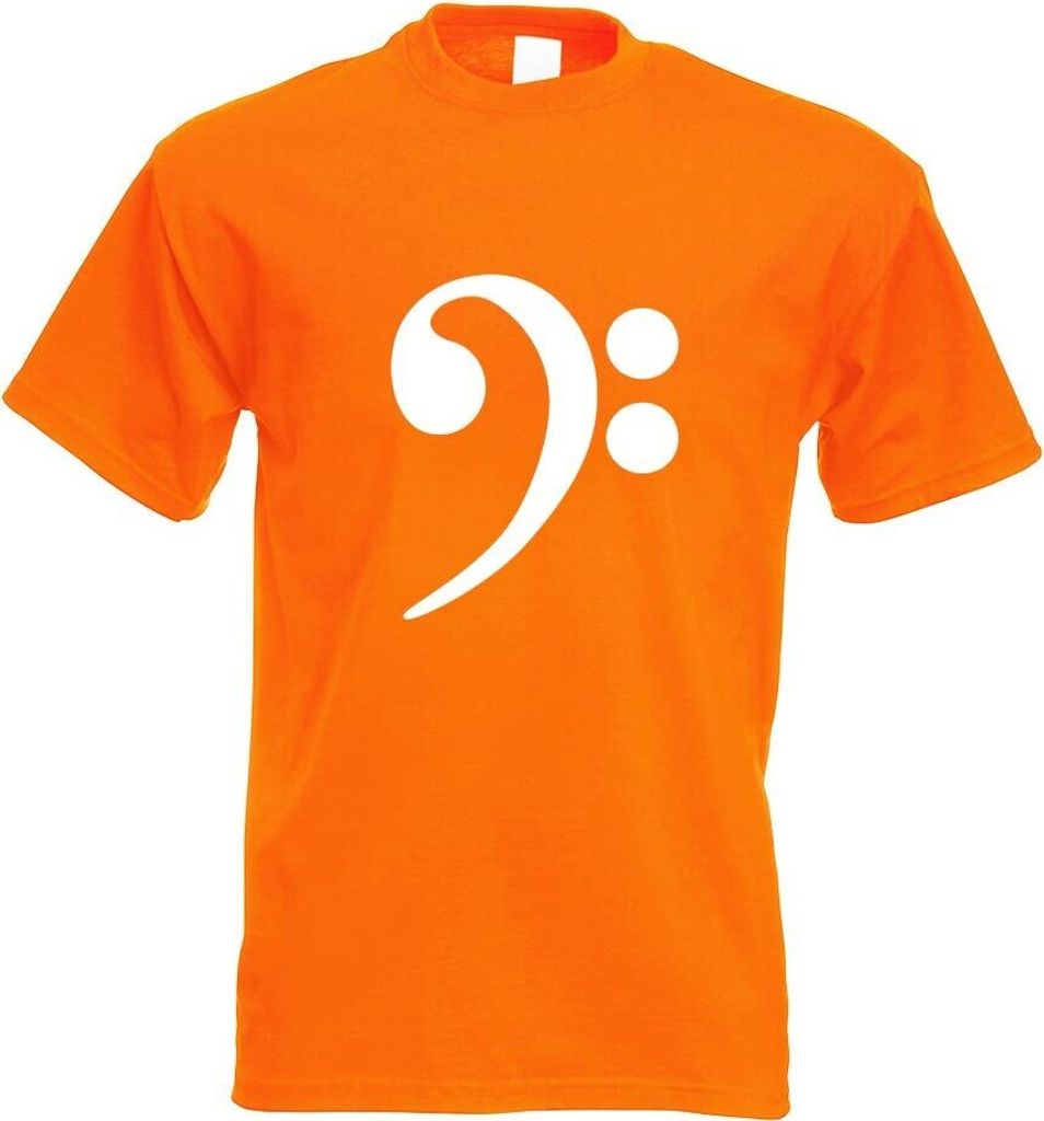 Kiwistar - T-Shirt - orange - Bass Schlüssel Motiv Bedruckt Funshirt Design Print - mit Motiv Bedruckt - Funshirt Design - Sport - Freizeit - Herr...