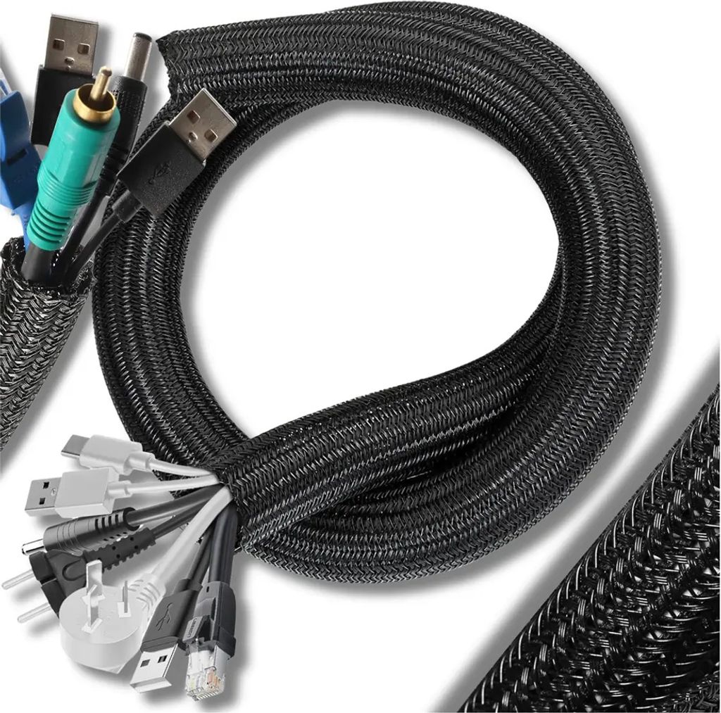 Kryt kabelu, 3 m, černý, organizér na kabely a vodiče Obrázek produktu 