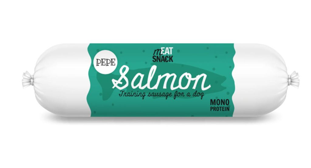 Paka Zwierzaka Kiełbaska  PEPE Łosoś 200g Wyjątkowa Zdjęcie produktu 