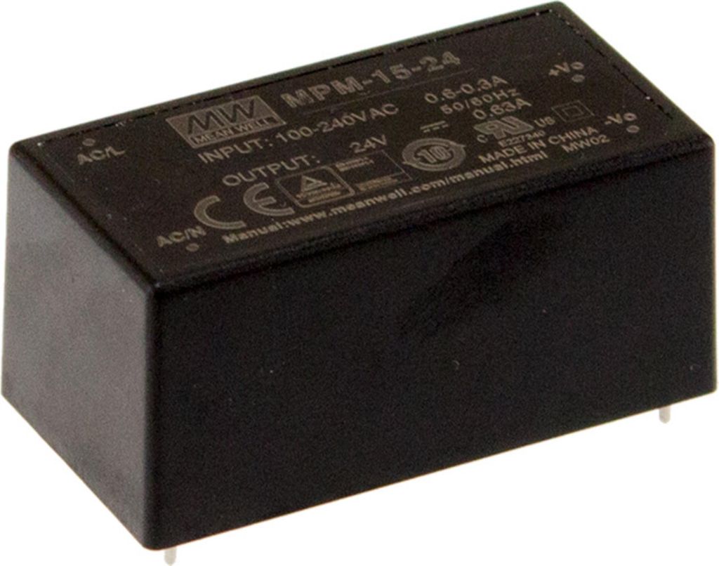 MEANWELL MPM-15-5 - Medizinisches Netzteil, single output, offen - Modul 15W 5V/ 3A