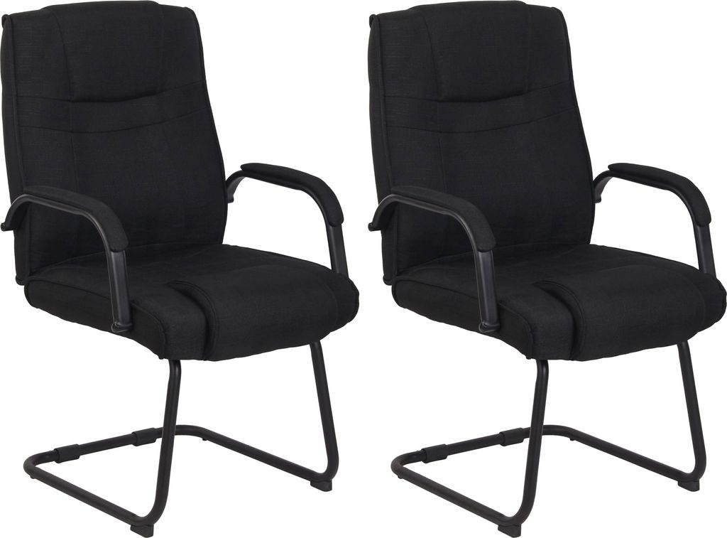 2er Set Stühle HLO-CP11 Stoff schwarz/schwarz