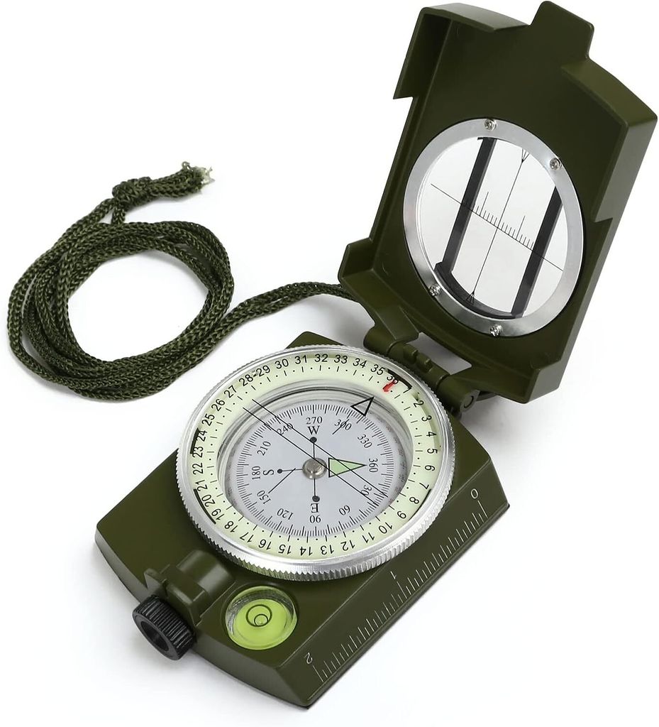 Militär Marschkompass, Professioneller Taschenkompass Peilkompass Kompass Compass mit Tragschlaufe für Jagd Wandern und Aktivitäten Camping