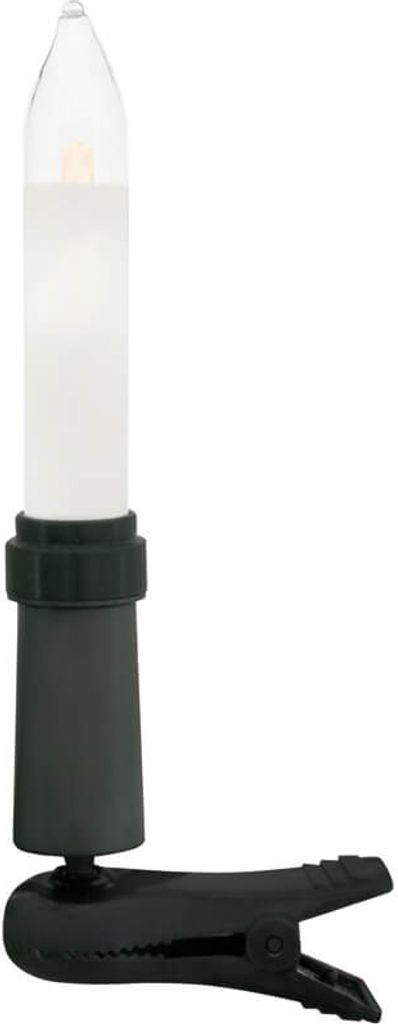 A single LED candle light with a clip base.