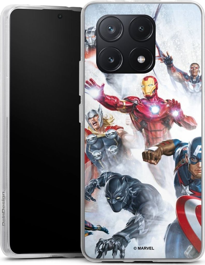 DeinDesign Handyhülle für Xiaomi Poco X6 Pro Silikon Hülle Case Smartphone Schutzhülle Offizielles Lizenzprodukt Marvel The Avengers