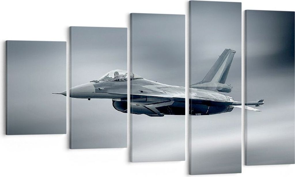 Bild auf Leinwand - Leinwandbild - Flugzeug Himmel Flug - 100x60cm - Wand Bild - Wanddeko - Leinwanddruck - Bilder - Kunstdruck - Wanddekoration - ...
