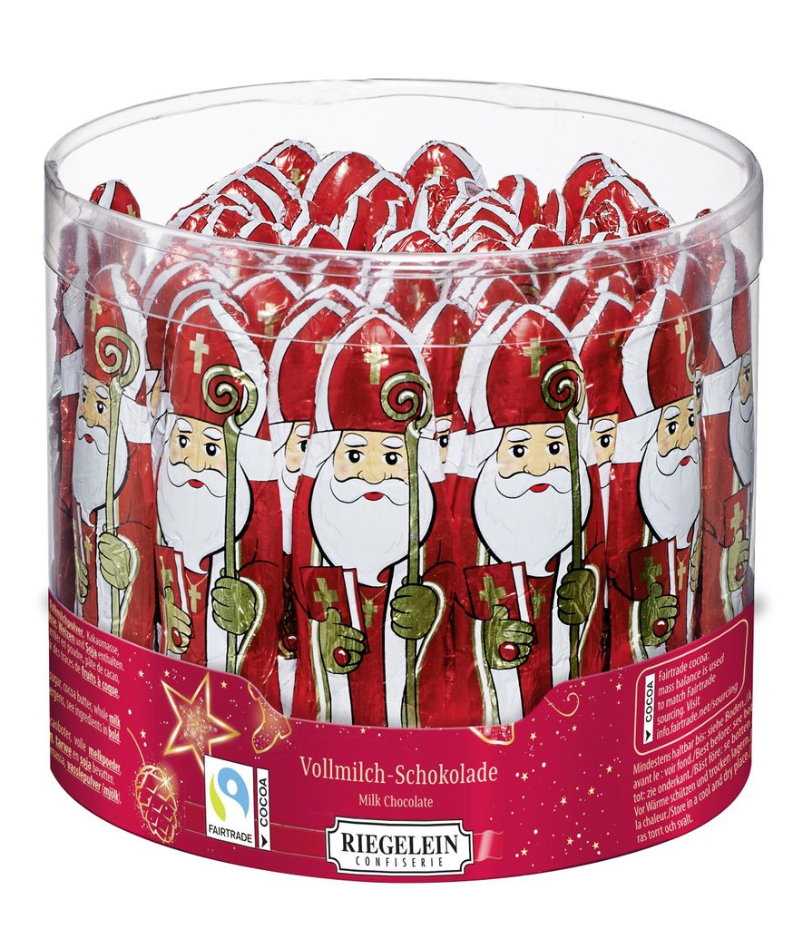 Riegelein Father Christmas w czekoladzie mlecznej 58 sztuk Zdjęcie produktu 