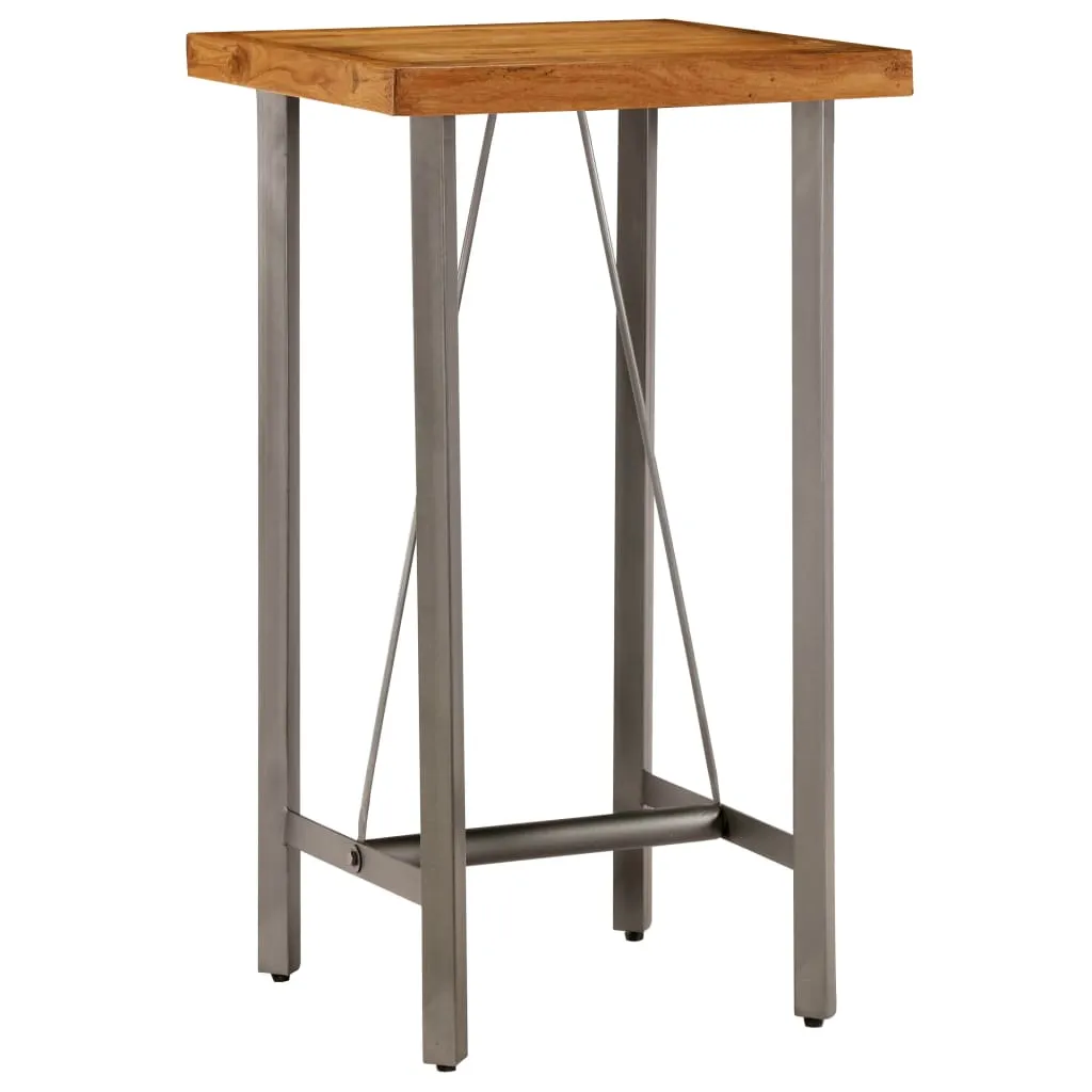 Table haute mange-debout en teck massif recyclé 60 cm - Style bistrot