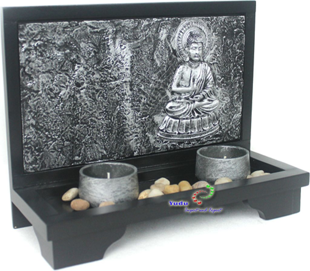 3D Effekt Deko Buddha Teelichthalter Stein Zen-Garten Nr:AB-9016