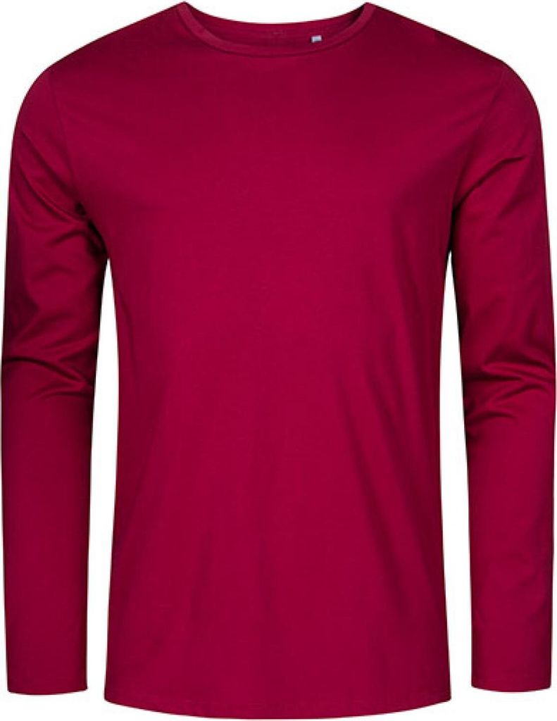 X.O Rundhals Langarmshirt Plus Size Herren, Himbeere, XXXL