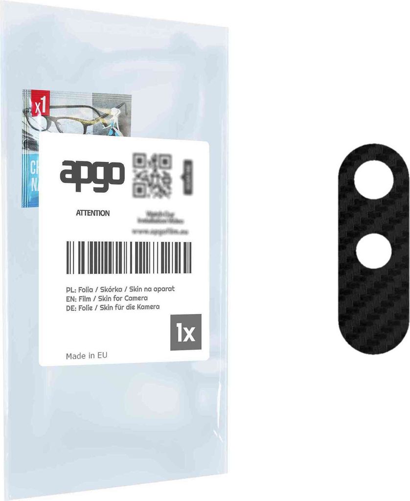 apgo Objektivschutz-Folie, Kameraschutz kompatibel mit Xiaomi Redmi 9A Sport, Carbon-Imitation, Rückseite Schutzfolie für Kamera-Insel, Hinten Fo...