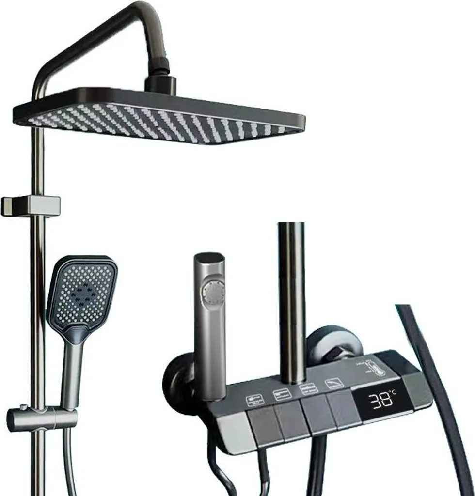 Set Doccia Wellness Grigio Canna di Fucile | Idromassaggio e Display
