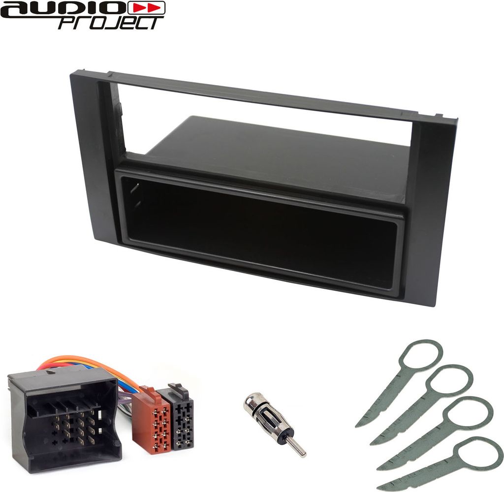 Audioproject A160 - Autoradio Radioblende SET kompatibel FORD Focus 2 C-Max Transit Fiesta Fusion Kuga S Max Radioblende Radioadapter Entriegelungs...