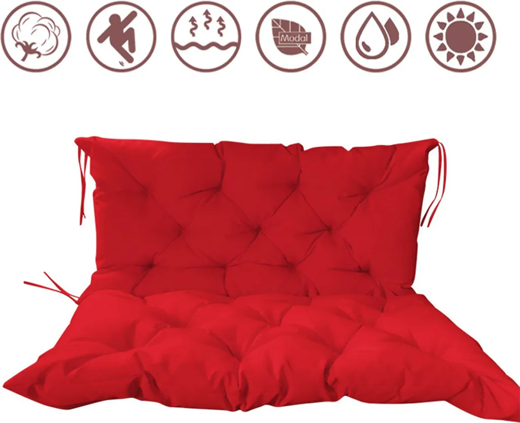 Cuscino Rosso Casa e Giardino 120x100x10 cm | Relax per Tutta la Famiglia