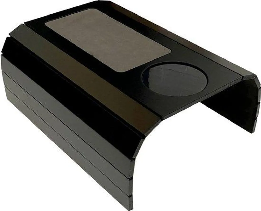 Table d'appoint stable noire avec fente smartphone et antidérapant