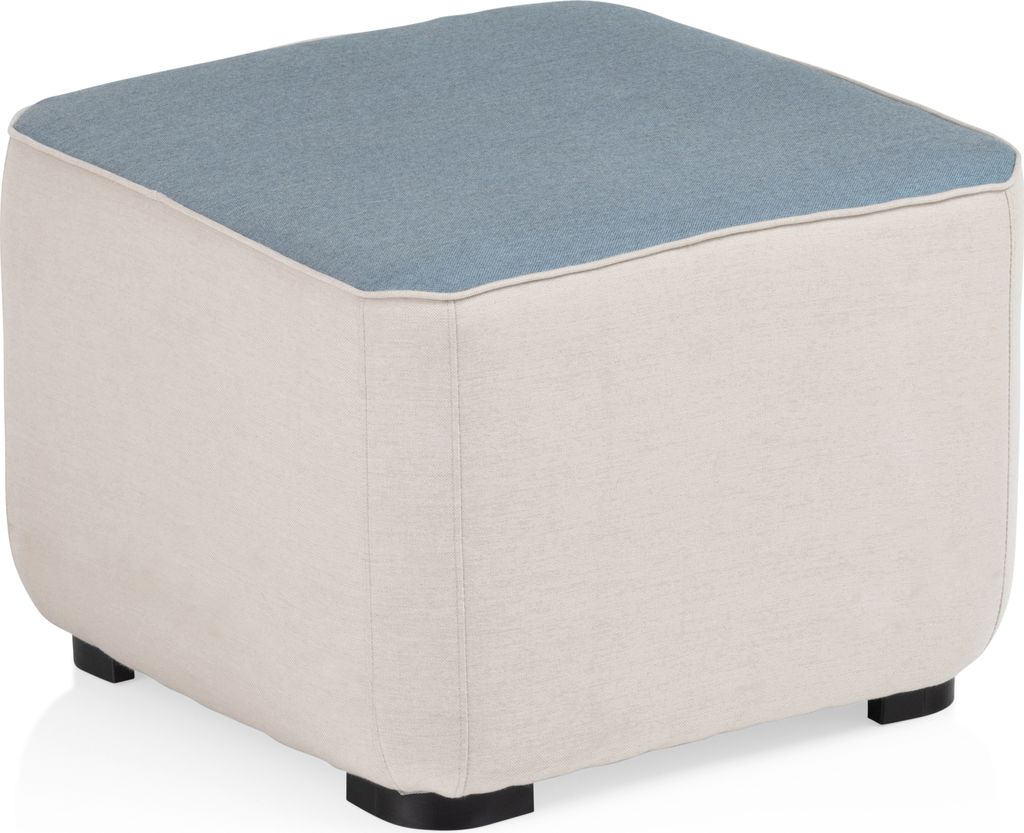 KETTLER Ego Universal Hocker Casual Dining 50x50x40 cm natte-linen/carbon-sky Aluminium/Sunbrella