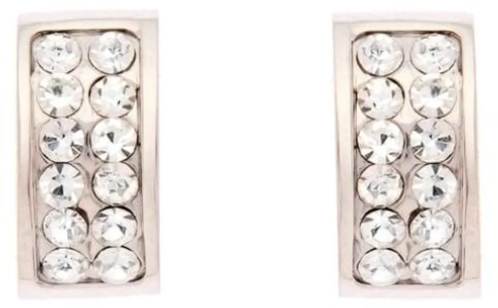Boucles d'oreilles hypoallergéniques acier et cristaux Ember 23228