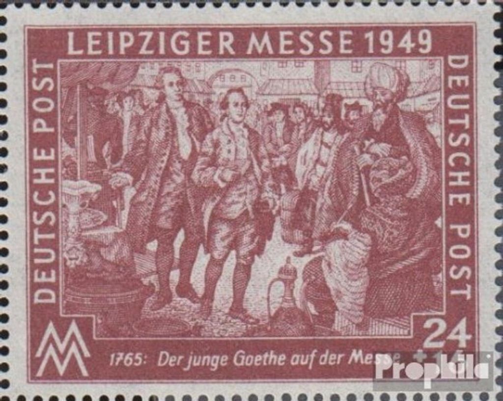 Briefmarken Sowjetische Zone (All.Bes.) 1949 Mi 241DZ mit Druckereizeichen postfrisch Leipziger Messe