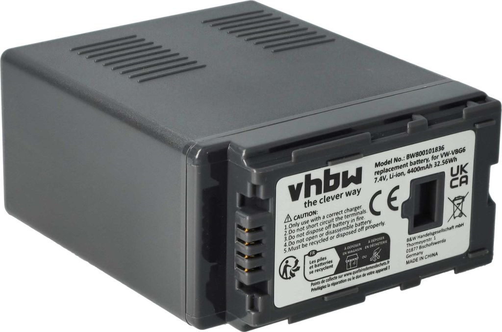 vhbw Akku kompatibel mit Panasonic AG-HMC71E, AG-HMC81, AG-HMC81E, AG-HMC70, AG-HMC71 Videokamera Camcorder (4400 mAh, 7,4 V, Li-Ion) + Infochip