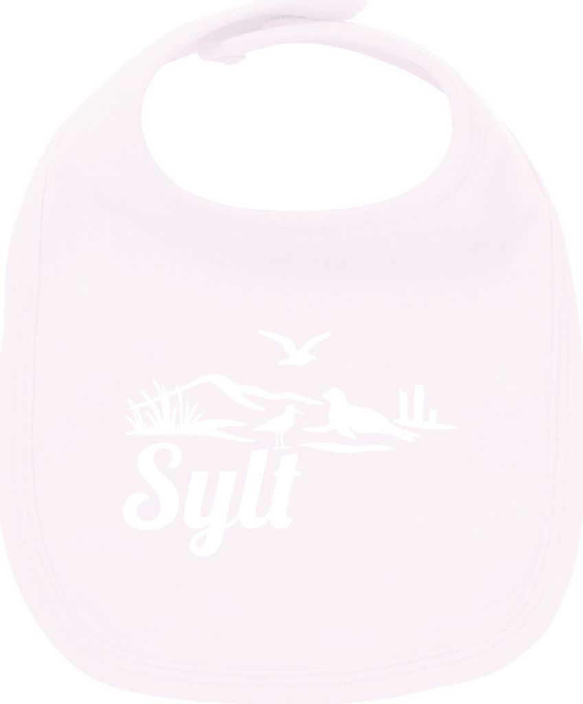 Huuraa Unisex Babylatz Sylt Strandmotiv Geschenk Babypink Baumwolle Sylt Mitbringsel