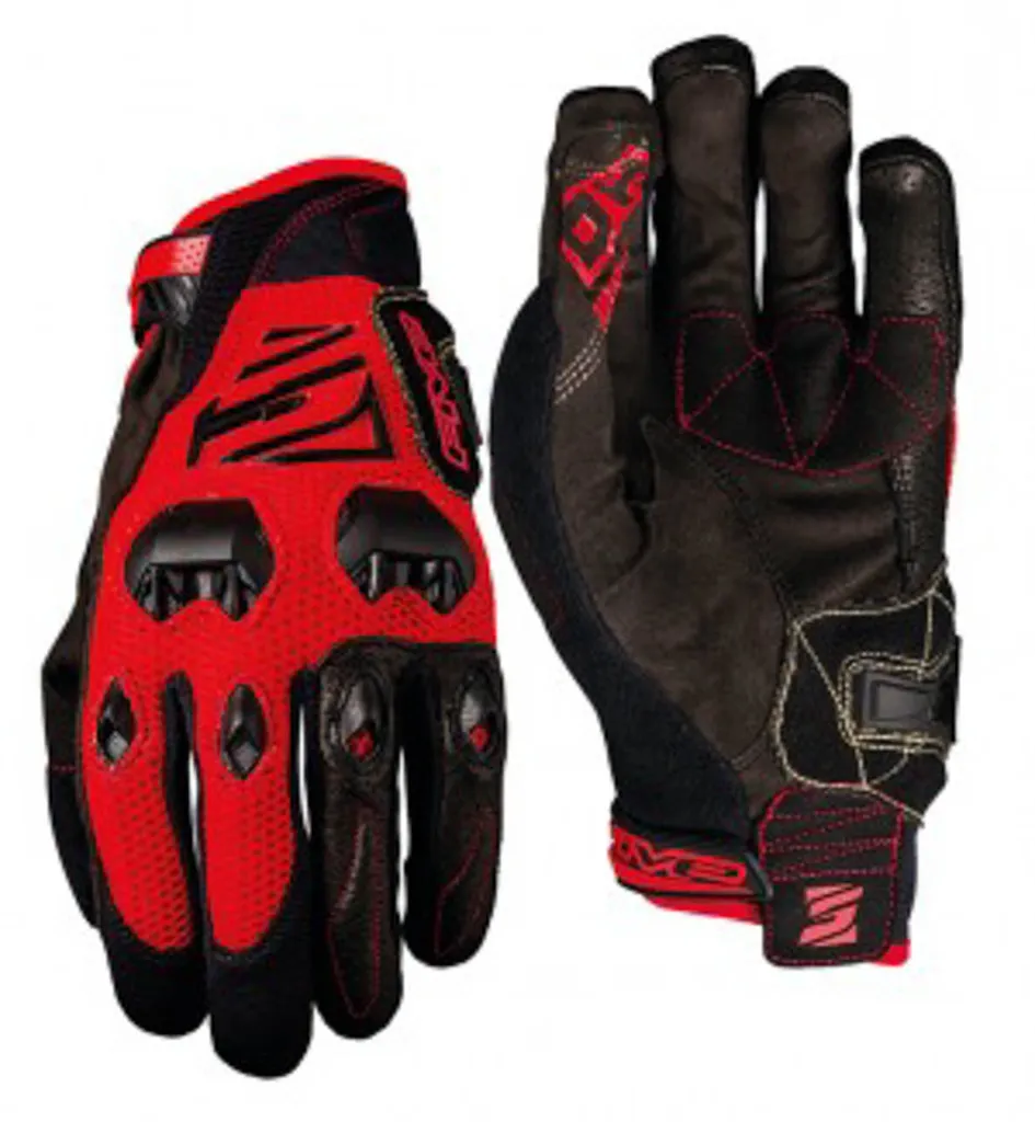 Gants Five DOWNHILL rouges S/8 homme avec paume renforcée et grip silicone